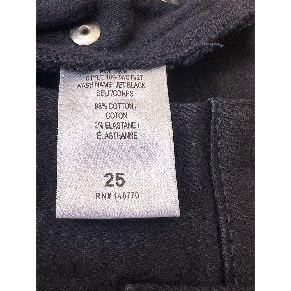 RE/DONE Originals 70s Straight Leg Jet Black Raw Hem Jeans Size 25 High Rise - Picture 14 of 14